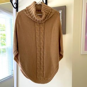 Tan cowl neck poncho